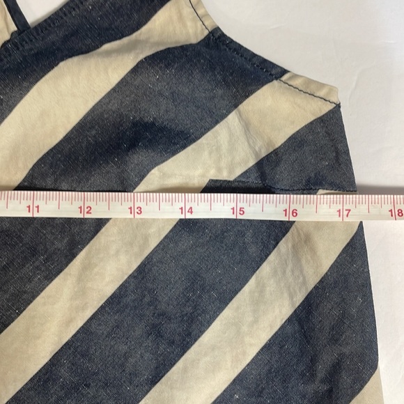 Anthropologie Postmark Chevron Endpoint Dress Halter Jumper Linen Cotton Size 6 - Picture 12 of 15